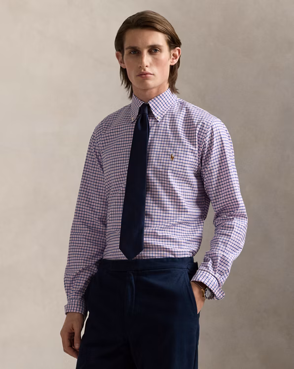 Custom Fit Checked Pinpoint Oxford Shirt