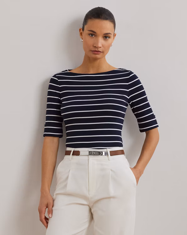 Striped Boatneck Top