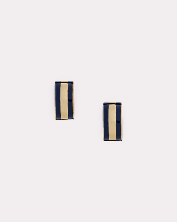 Gold-Plated-Brass & Enamel Hoop Earrings