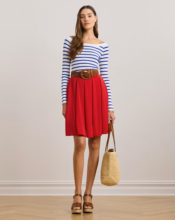 Sandwashed Satin A-Line Skirt