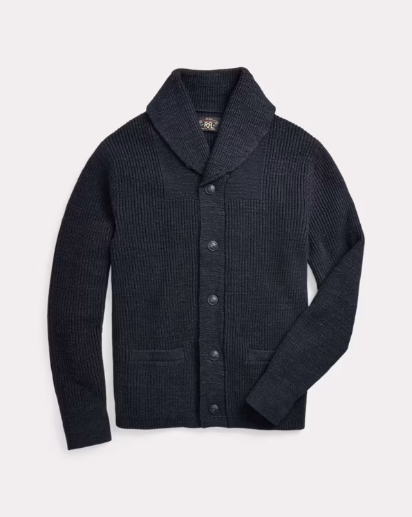 Cotton Shawl-Collar Cardigan