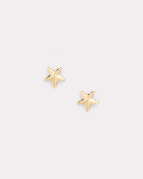 Gold-Plated-Brass Star Studs