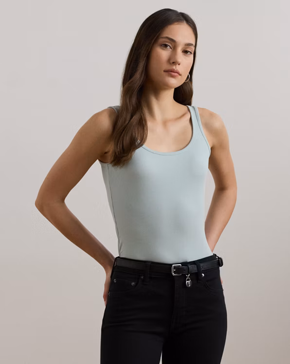 Stretch Cotton Tank Top