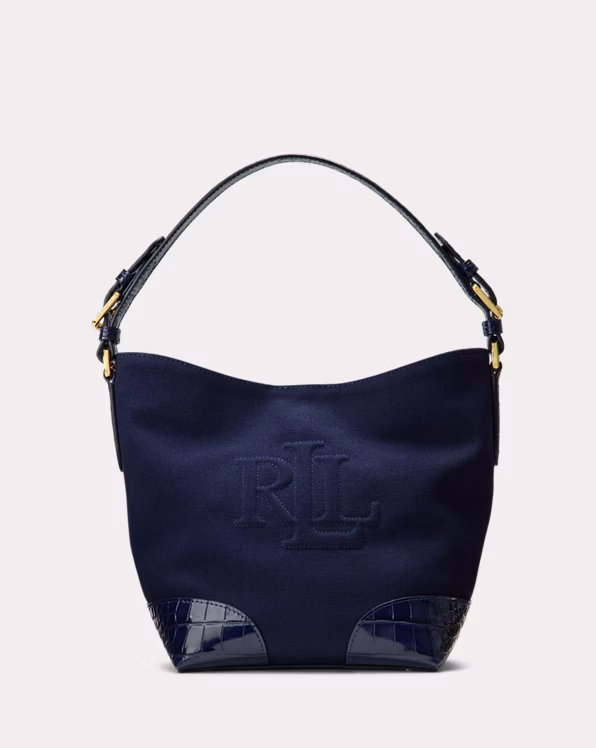 Canvas-Leather Medium Witley Bucket Bag