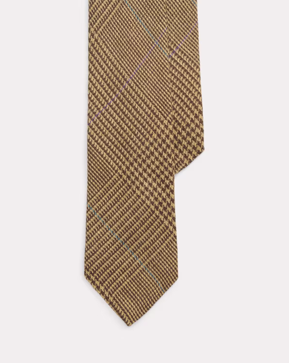 Overcheck Glen Plaid Linen Tie