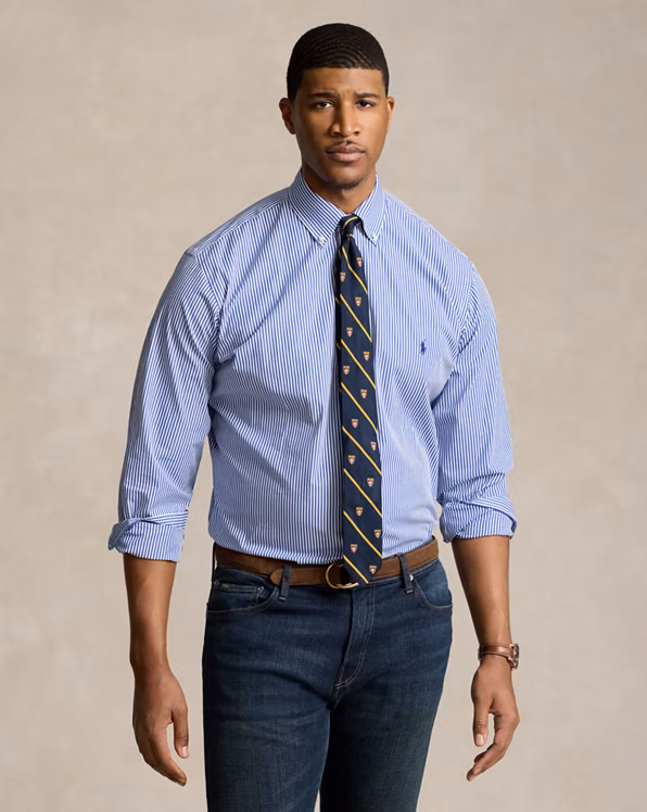 Bengal-Stripe Stretch Poplin Shirt