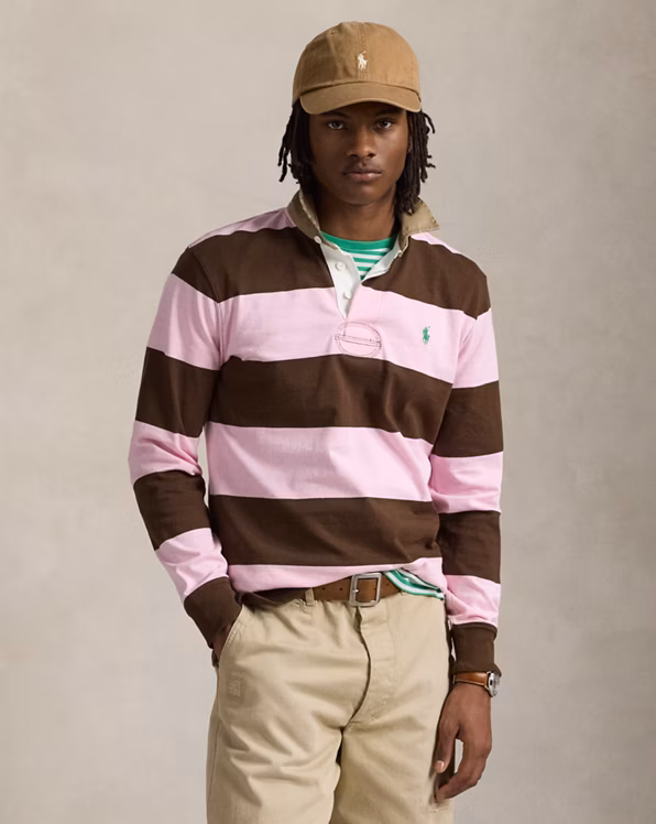 Classic Fit Khaki-Collar Rugby Shirt