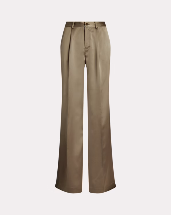 Satin Charmeuse Wide-Leg Trouser