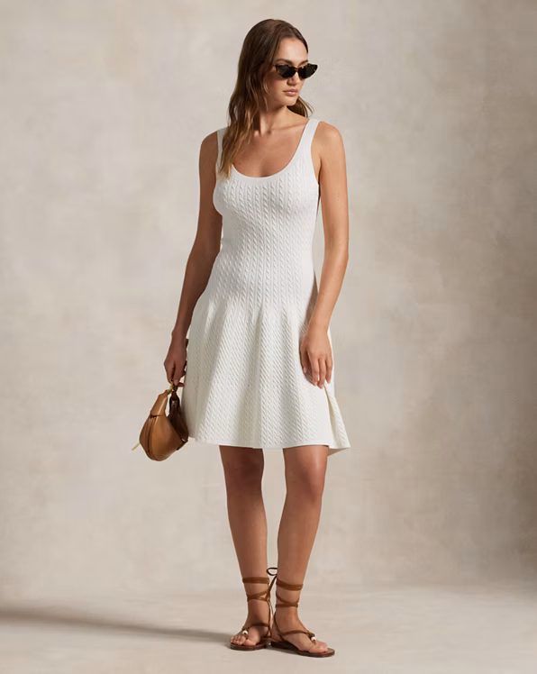 Cable-Knit Sleeveless Jumper Dress
