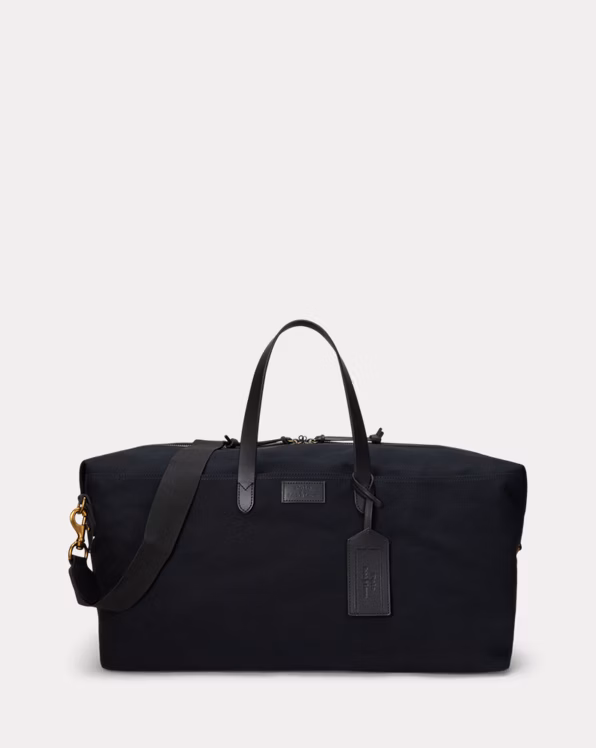 Leather-Trim Canvas Duffel