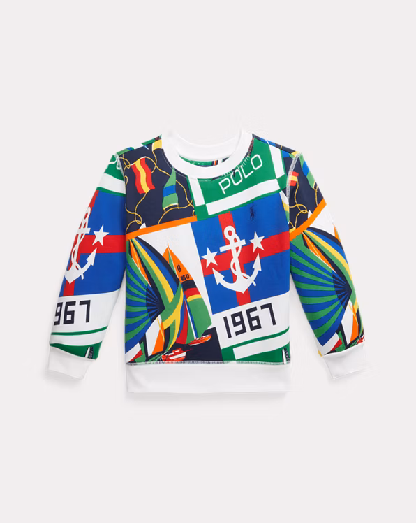 Nautical-Print Fleece Sweatshirt