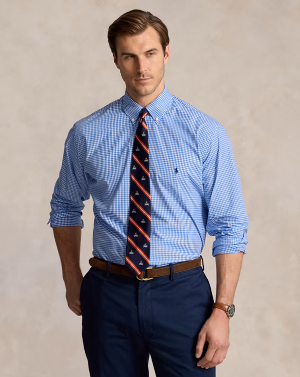 Gingham Stretch Poplin Shirt