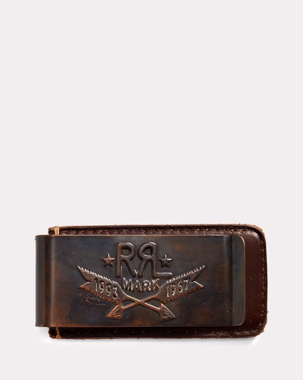 Hand-Tooled Leather Money Clip