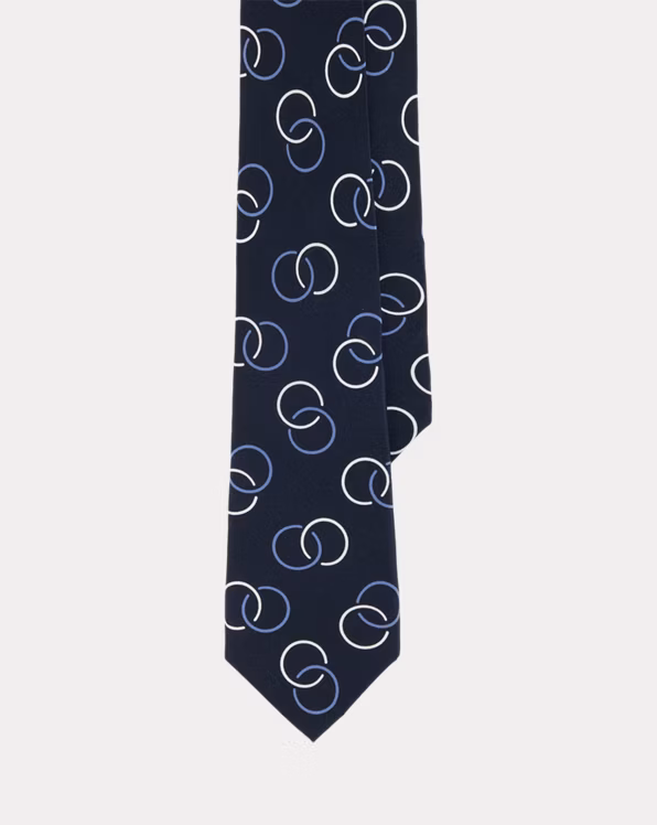 Linked-Circles Silk Crepe Tie