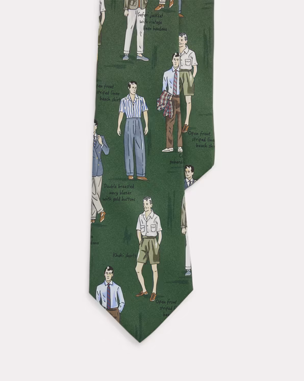 Gentleman-Print Silk Twill Tie