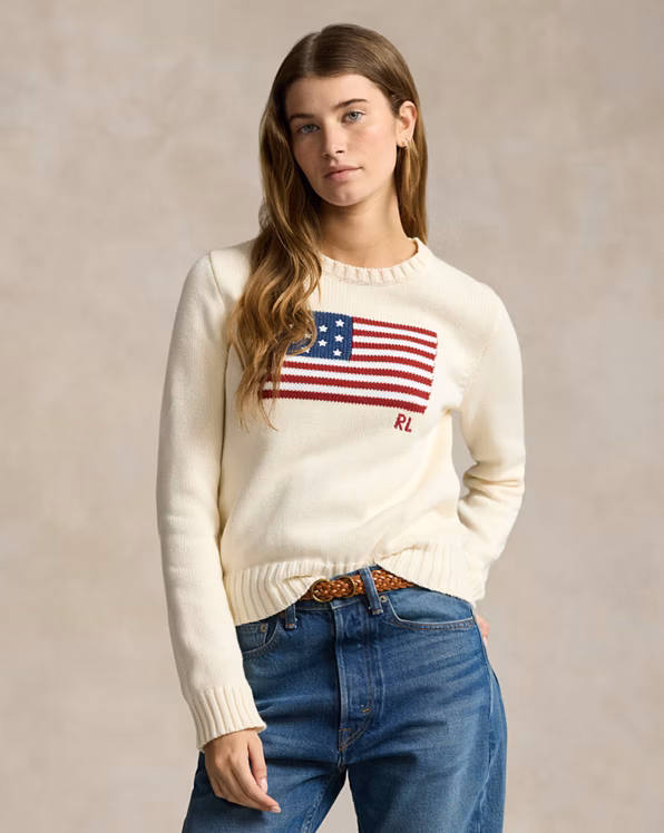 Flag Cotton Crewneck Jumper