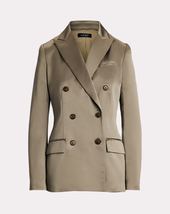 Double-Breasted Charmeuse Blazer