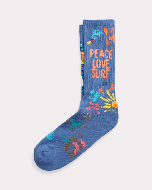 Peace Love Surf Mismatched Crew Socks