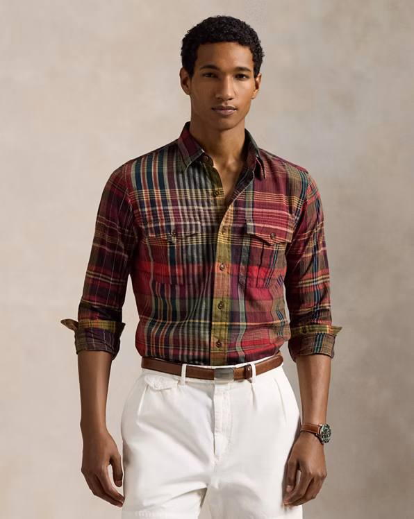 Classic Fit Plaid Madras Workshirt