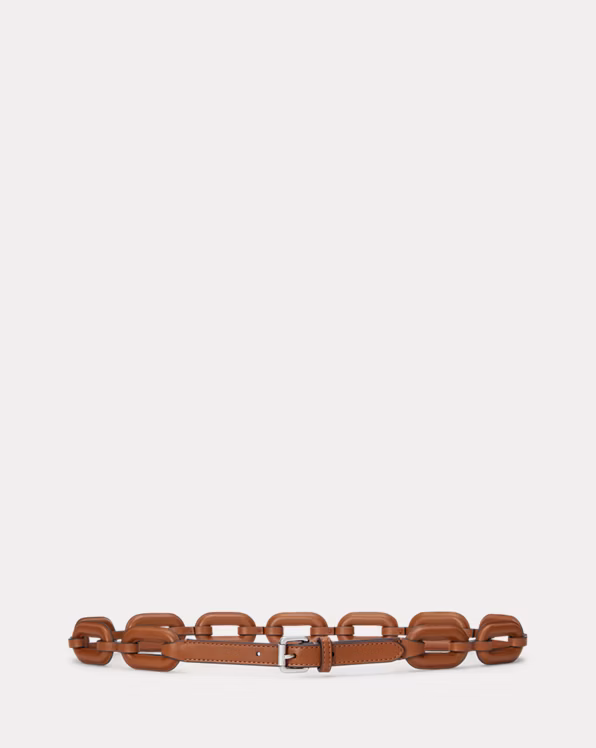 Leather-Wrapped Chain Belt