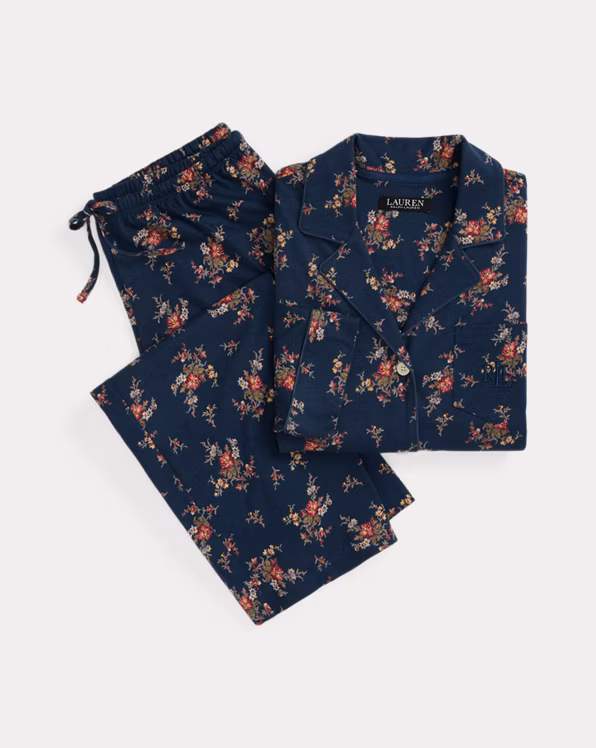 Floral Cotton-Blend Jersey Sleep Set