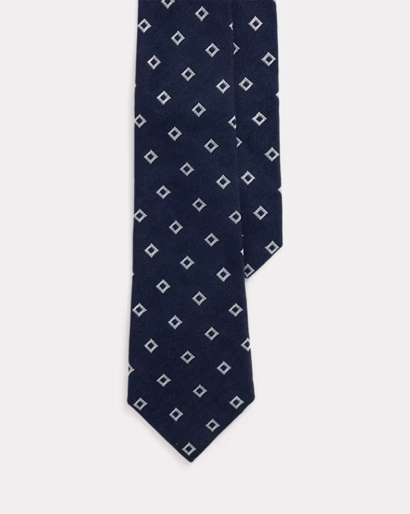 Diamond-Patterned Silk Tie