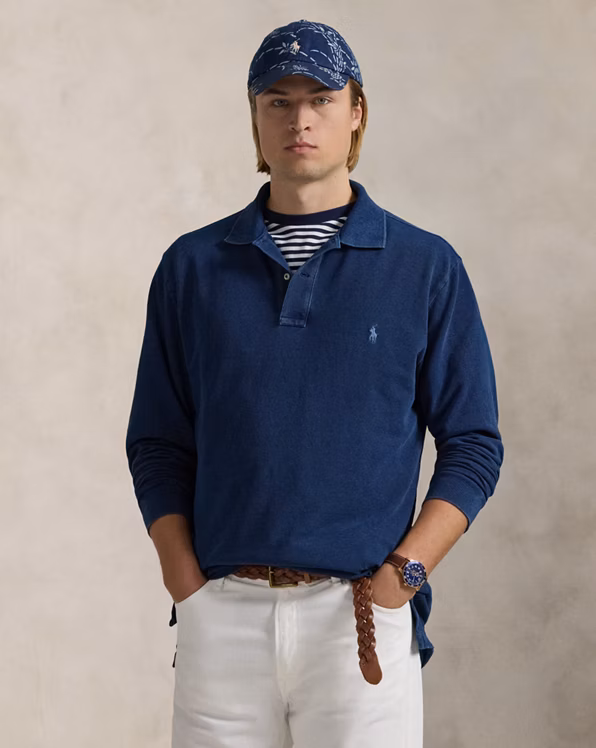 Indigo Mesh Polo Shirt