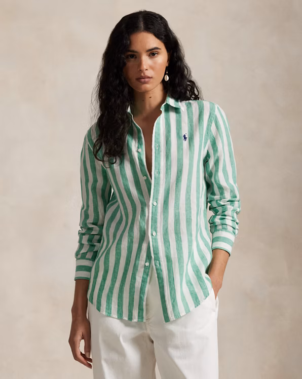 Classic Fit Striped Linen Shirt