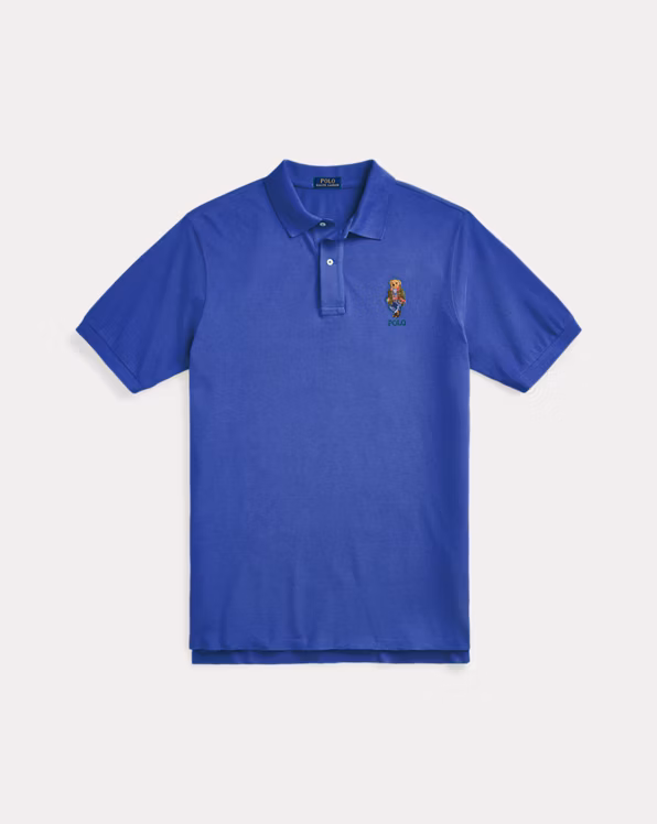 Polo Bear Garment-Dyed Mesh Polo Shirt