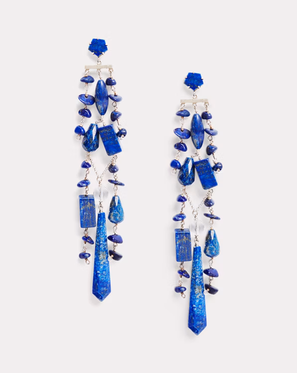 Lapis & Crystal Chandelier Earrings