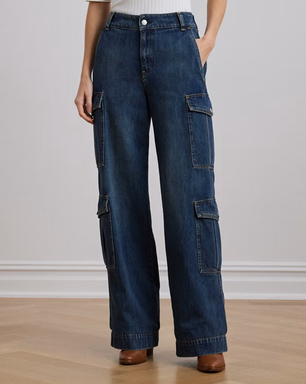 High-Rise Wide-Leg Cargo Jean