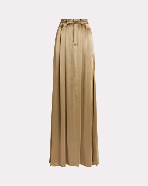 Demetrius Metallic Satin Maxiskirt