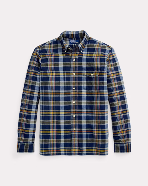 Classic Fit Indigo Madras Shirt