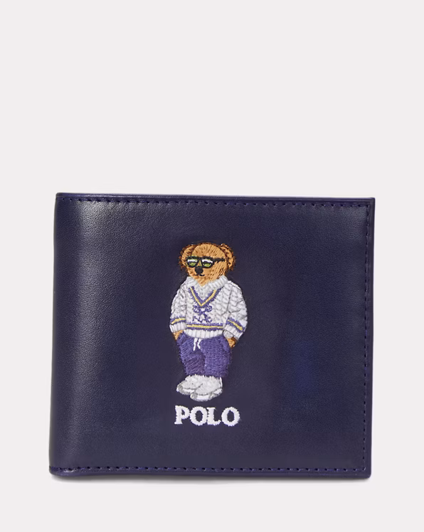 Embroidered Leather Billfold Wallet