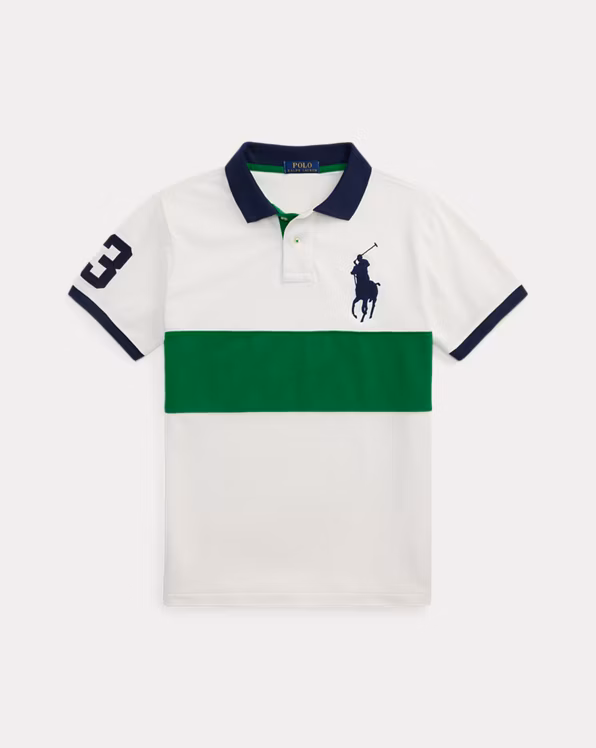 Custom Slim Fit Big Pony Mesh Polo Shirt