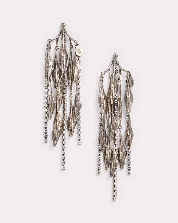 Leaves & Crystal Earrings