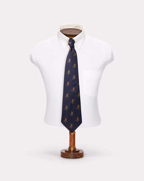 Handmade Logo-Motif Wool-Silk Tie