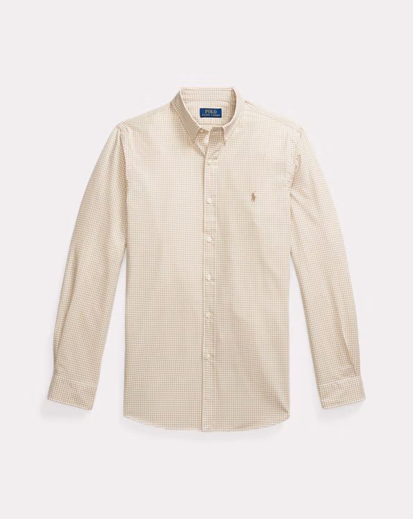 Custom Fit Gingham Stretch Poplin Shirt