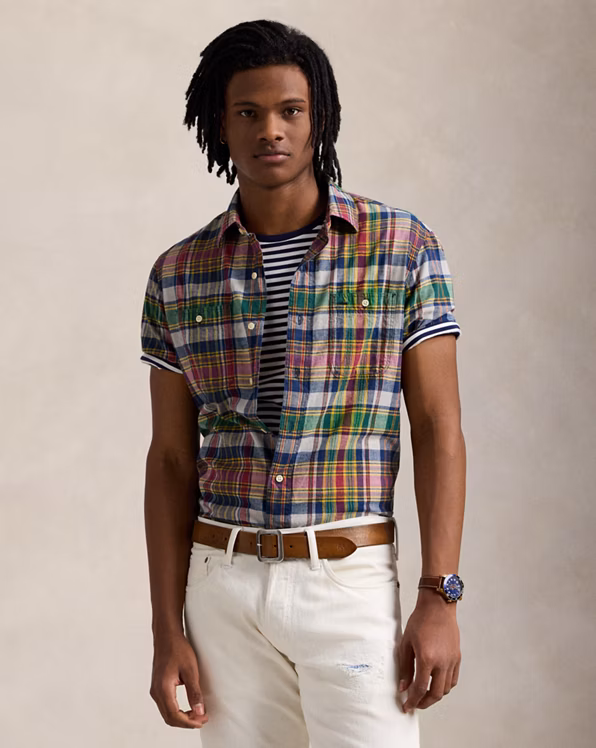 Classic Fit Plaid Madras Workshirt