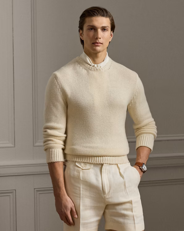 Cashmere-Silk-Linen Crewneck Jumper