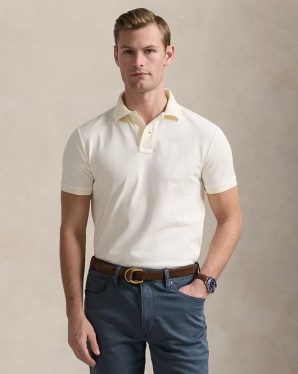 Custom Slim Fit Big Pony Mesh Polo Shirt