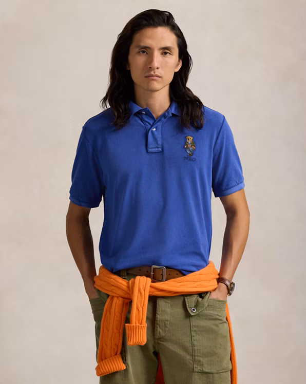 Classic Fit Polo Bear Mesh Polo Shirt