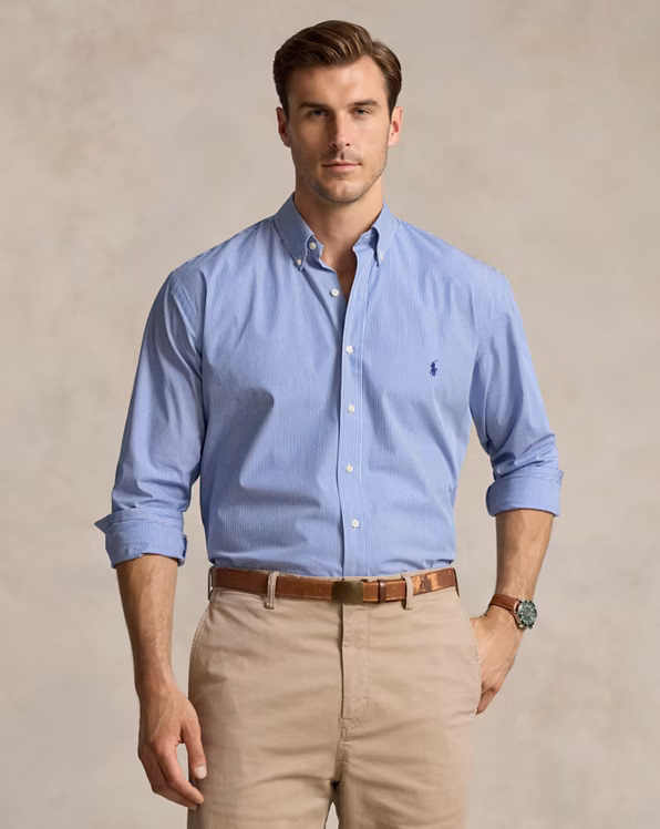 Striped Stretch Poplin Shirt