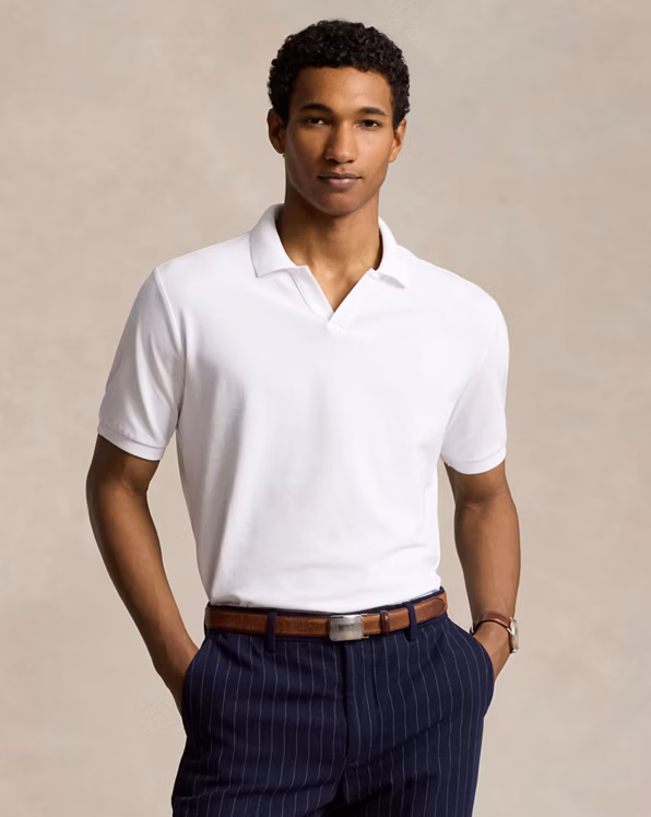 Classic Fit Stretch Mesh Polo Shirt
