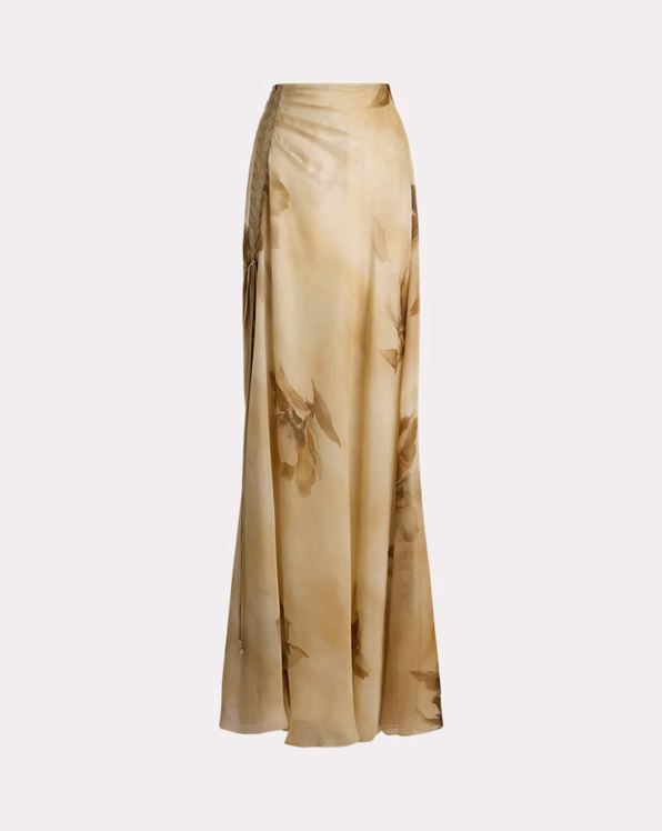 Odera Floral Silk Gauze Maxiskirt
