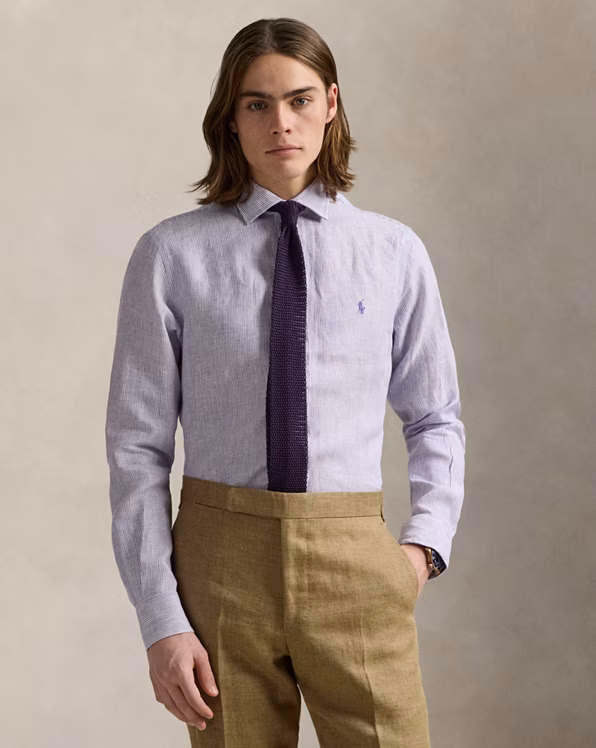 Custom Fit Striped Linen Shirt