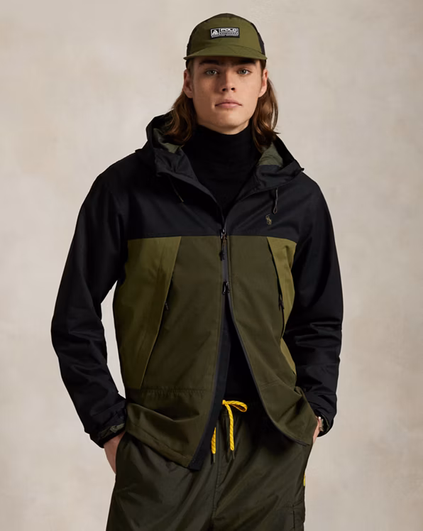 Colour-Blocked Hooded Jacket