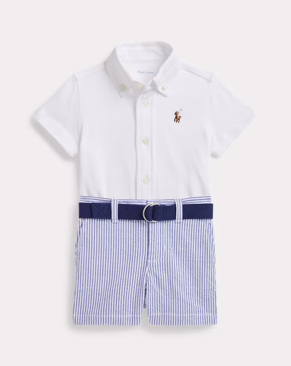Shirt, Belt & Seersucker Short Set