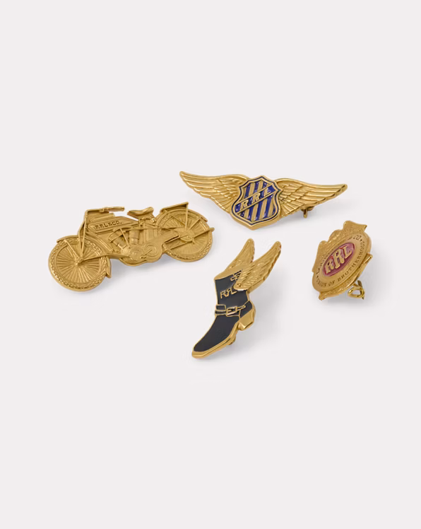 4-Piece Moto Brass Pin Set